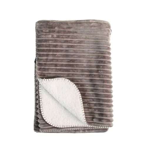 Stripe grey sherpa blanket