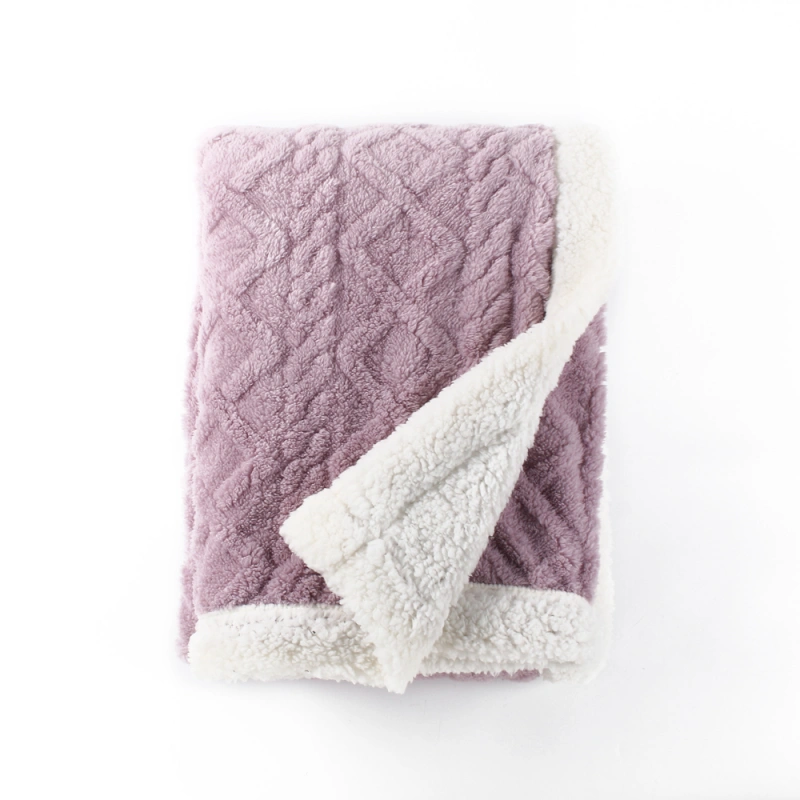 Jacquard Double Sherpa Plush Blanket